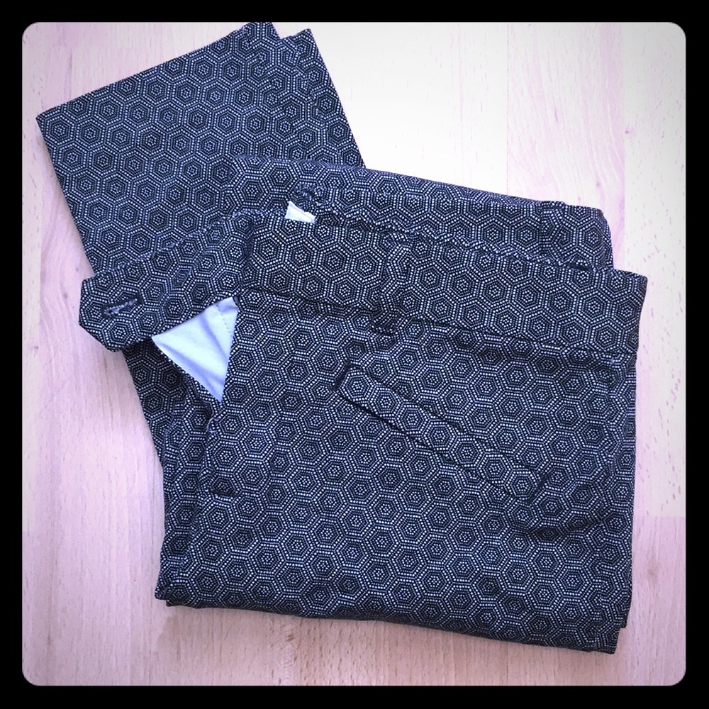 Black Patterned Skinny Pants